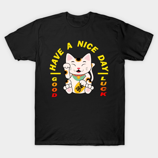 GOOD LUCK CAT T-Shirt by CloudyStars